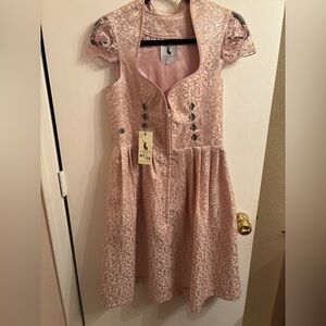 NEW!Germany Alpenmarchen Oktoberfest,Dirndl Dress Pink 38